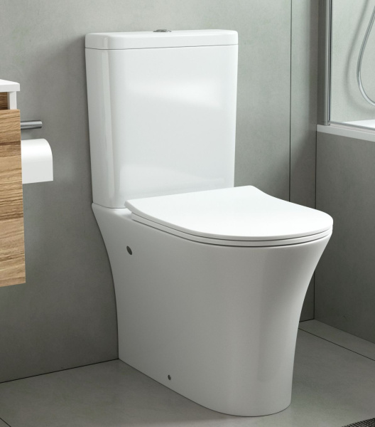 Унитаз напольный безободковый Bau Spectrum LUX, быстросъемное тонкое сиденье дюропласт микролифт