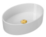 Раковина накладная на столешницу BAU Nimb овальная 50х36, белая, выпуск клик клак, золото