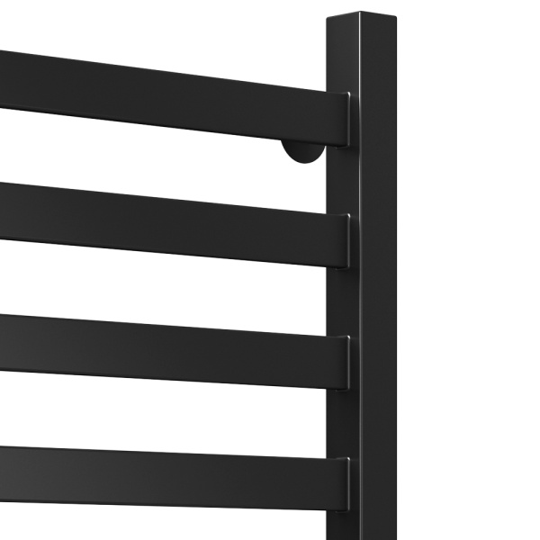 Полотенцесушитель электрический профильный Маргроид BAU В81/10 50х80, 2 вставки 4х4 размер 30*10, черный матовый RAL 9005 с таймером слева