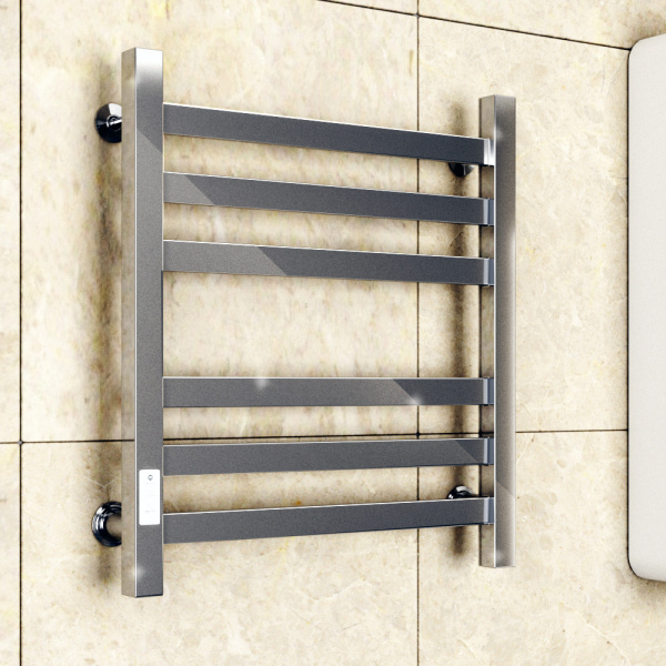 Полотенцесушитель электрический профильный Маргроид BAU В81/10 50х60, 2 вставки 3х3 размер 30*10 с таймером слева