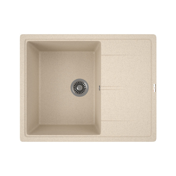 Мойка для кухни врезная кварцевая в комплекте с сифоном BAU Stil Sand 65х51, песочный