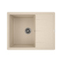 Мойка для кухни врезная кварцевая в комплекте с сифоном BAU Stil Sand 65х51, песочный