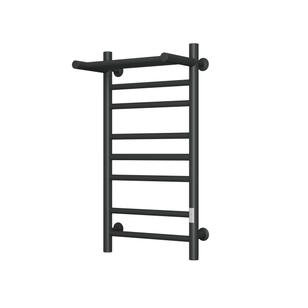 Полотенцесушитель электрический лесенка с полкой Маргроид BAU В10 40х80 П7 (2+3+2) черный матовый RAL 9005, таймер справа