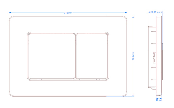 Кнопка смыва BAU Light антивандальная для инсталляции IDEAL, нержавеющая сталь хром E00105