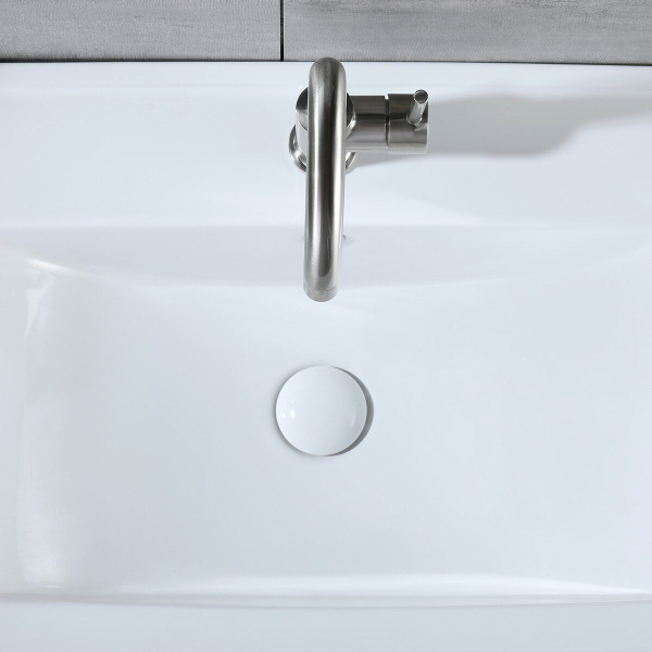 Раковина круглая накладная BAU Element D40, с отверстием под смеситель, белая + выпуск клик-клак, белый