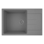 Мойка для кухни оборачиваемая с крылом BAU Stil Gray stone 76х50, выпуск с сифоном в комплекте, серый камень
