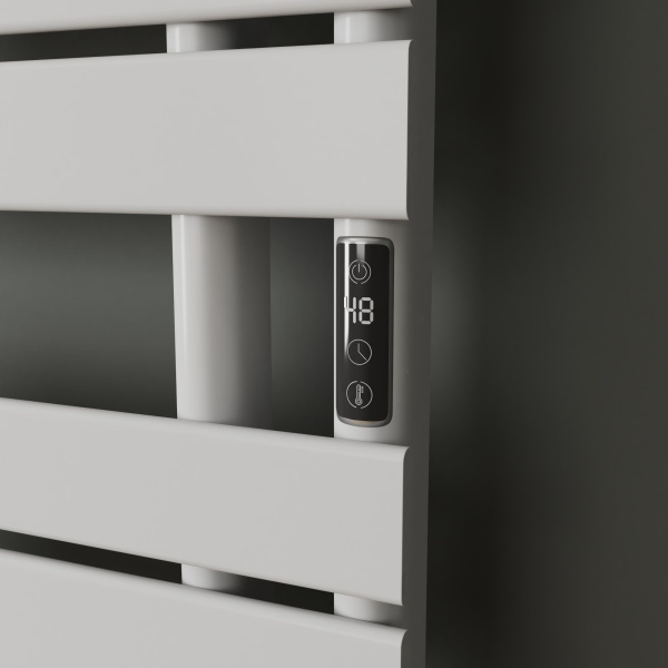 Полотенцесушитель дизайнерский электрический BAU Wind Hook White 80х50, подключение нижнее, белый матовый