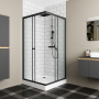 Душевой уголок BAU Stil Hit Black с поддоном 90x90х195, прозрачное закаленное стекло, черный профиль