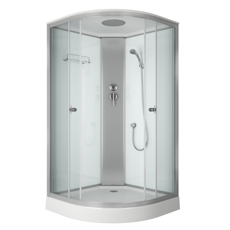 Душевая кабина BAU Dream Hit Black 100x100х215, прозрачное закаленное стекло, белая