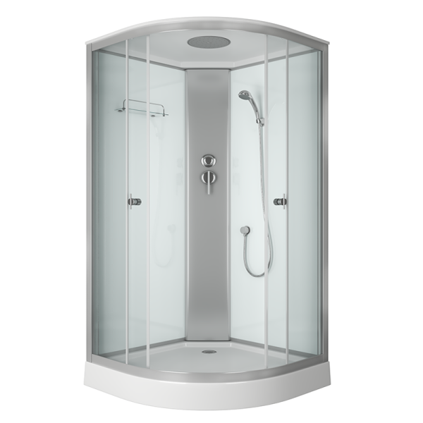 Душевая кабина BAU Dream Hit Black 100x100х215, прозрачное закаленное стекло, белая