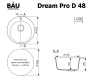 Мойка для кухни BAU Dream Pro D 48, без выпуска, черный камень