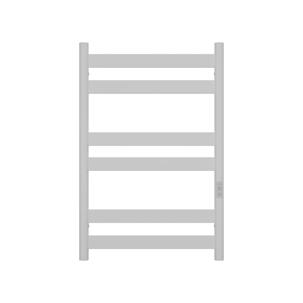 Полотенцесушитель дизайнерский электрический, профильный BAU Mix 50х80, 6 планок, универсальный, белый полуматовый