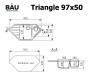 Мойка для кухни угловая BAU Triangle Black stone 97х50, выпуск с сифоном в комплекте, черный камень