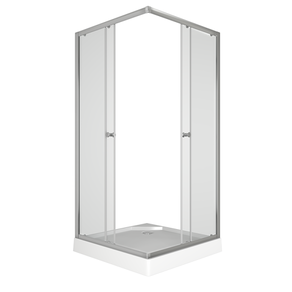 Душевой уголок BAU Stil Hit с поддоном 90x90х195, прозрачное закаленное стекло, хромированный профиль