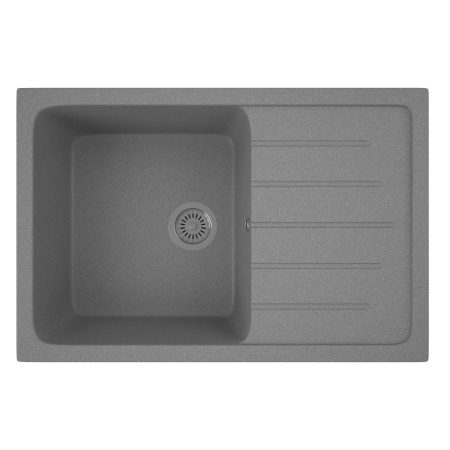 Мойка для кухни оборачиваемая с крылом BAU Stil Gray stone 75х50, выпуск с сифоном в комплекте, серый камень