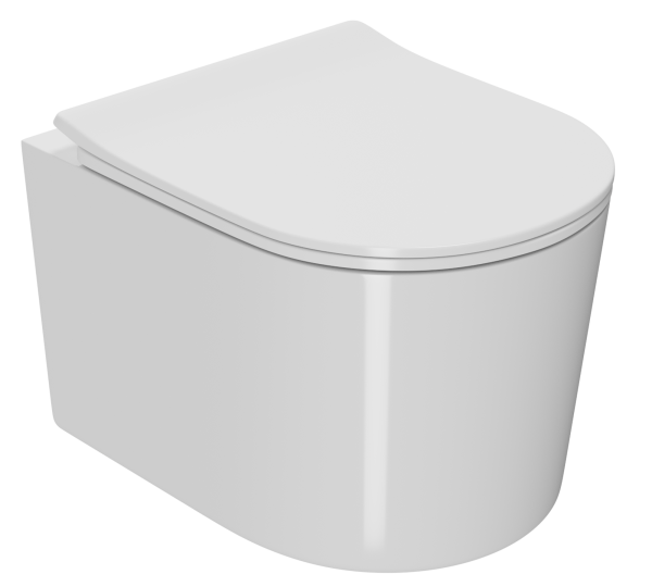 Унитаз подвесной безободковый Bau Hotel PRO, быстросъемное сиденье микролифт NM0003-PRO