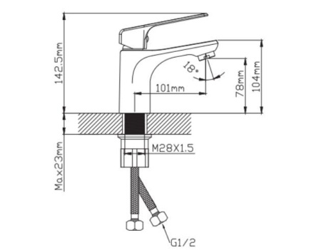 Раковина напольная с металлическими ножками (BAU Soul белая + смеситель Cerama Black, черный)