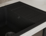 Мойка для кухни оборачиваемая с крылом BAU Stil Black stone 61х50, выпуск с сифоном в комплекте, черный камень