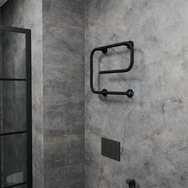 Полотенцесушитель электрический BAU E Black 41х53, черный матовый