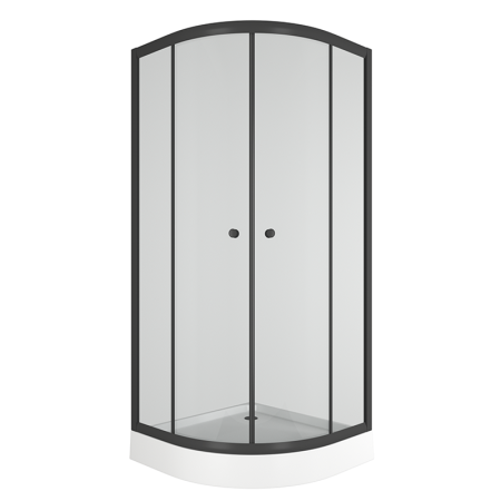 Душевой уголок BAU Dream Hit Black с поддоном 80x80х195, прозрачное закаленное стекло, черный профиль