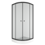 Душевой уголок BAU Dream Hit Black с поддоном 80x80х195, прозрачное закаленное стекло, черный профиль