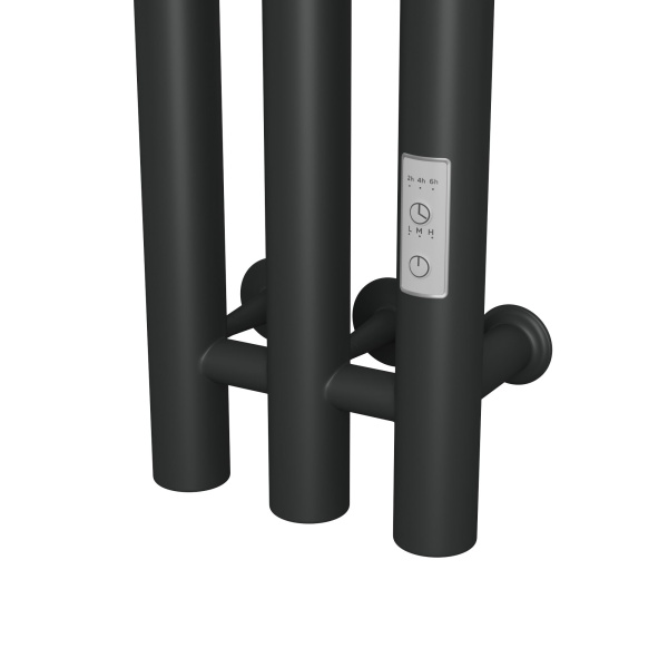 Полотенцесушитель, дизайн-радиатор электрический Маргроид BAU Inaro III 150х12, черный матовый RAL 9005 с таймером