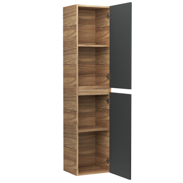 Пенал подвесной Bau Dream Blackwood 35*150, 2 дверцы, универсальный графит