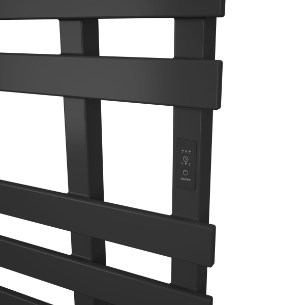 Полотенцесушитель дизайнерский электрический, профильный BAU Blizzard 50х100, 9 планок, черный матовый RAL 9005