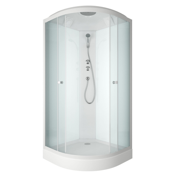 Душевая кабина BAU Dream 90x90х215, прозрачное закаленное стекло, белая