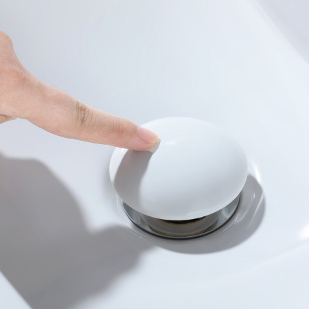 Раковина накладная на столешницу BAU Mini квадратная 24х24 белая, выпуск клик клак, белый