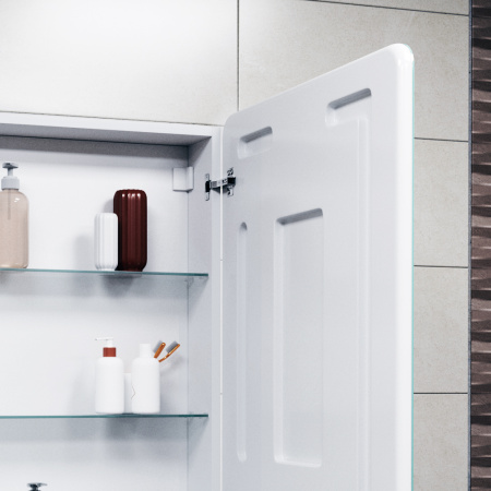 Зеркало-шкаф Bau Stil 60х80, LED подсветка, сенсор, плавное закрывание, оборачиваемый