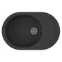Мойка для кухни оборачиваемая овальная BAU Nimb Black stone 78х50, выпуск с сифоном в комплекте, черный камень