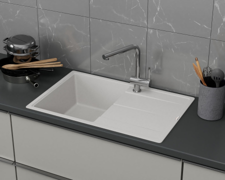 Мойка для кухни врезная кварцевая в комплекте с сифоном BAU Stil Jasmine 78х51, жасмин