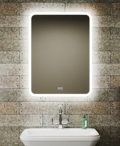 Зеркало Bau Stil 60х80, LeD подсветка, сенсор, антипар, пластиковый защитный корпус