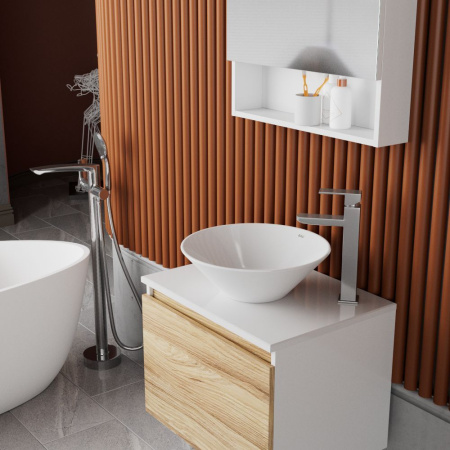 Раковина чаша накладная круглая BAU Dream D43, белая