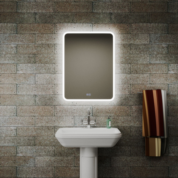 Зеркало Bau Stil 60х80, LeD подсветка, сенсор, антипар, пластиковый защитный корпус