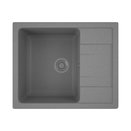 Мойка для кухни оборачиваемая с крылом BAU Stil Gray stone 61х50, выпуск с сифоном в комплекте, серый камень
