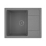Мойка для кухни оборачиваемая с крылом BAU Stil Gray stone 61х50, выпуск с сифоном в комплекте, серый камень