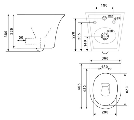 Комплект BAU 6 в 1: усиленная инсталляция BAU IDEAL, унитаз подвесной безободковый Bau Spectrum PRO, сиденье микролифт, клавиша BAU Wheel антивандальная, нерж. сталь хром