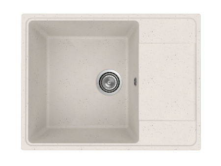 Мойка для кухни с крылом BAU Stil Pro 65х50 без выпуска, белый песок