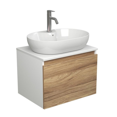 Комплект для ванной, 3 предмета (Тумба подвесная Bau Blackwood 60 + Раковина BAU 60х42, с отв. под см-ль, Смеситель Dream, нерж. сталь)