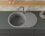 Мойка для кухни врезная кварцевая в комплекте с сифоном BAU Dream Gray silk 78х51, серый шёлк