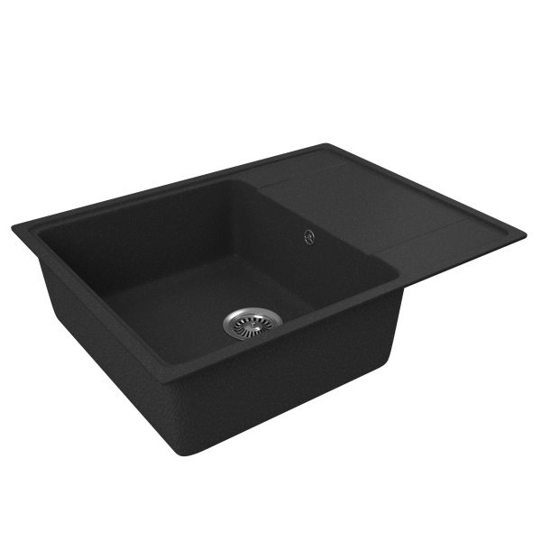 Мойка для кухни с крылом BAU Stil Pro 65х50, без выпуска, черный камень