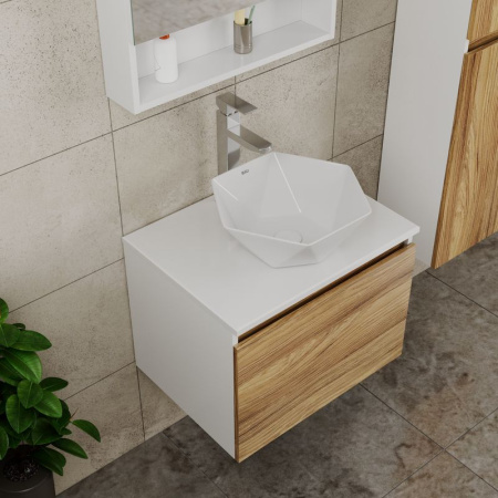 Комплект для ванной, 4 предмета (тумба Bau Dream 60 + раковина на столешницу BAU 40х40, белая + смеситель Hotel Still, выпуск клик-клак, белый)