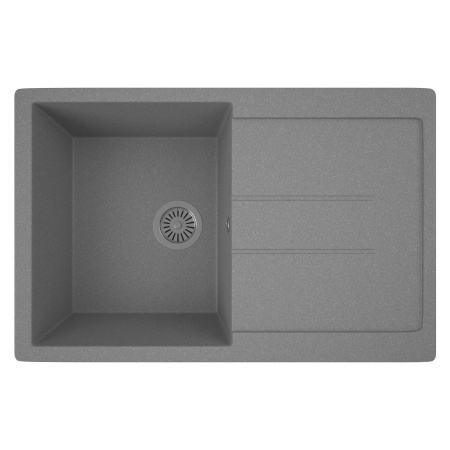 Мойка для кухни оборачиваемая с крылом BAU Stil Gray stone 77х50, выпуск с сифоном в комплекте, серый камень