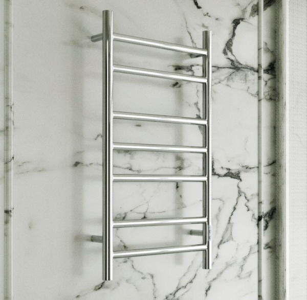 Полотенцесушитель электрический BAU Stil 40х80, 7 планок, универсальный, нерж. сталь полированная