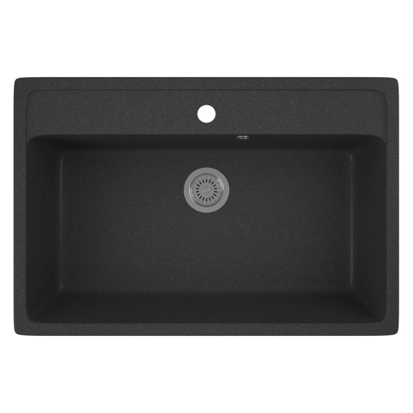 Мойка для кухни BAU Stil Black stone 76х51, выпуск с сифоном в комплекте, черный камень