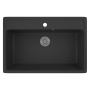 Мойка для кухни BAU Stil Black stone 76х51, выпуск с сифоном в комплекте, черный камень