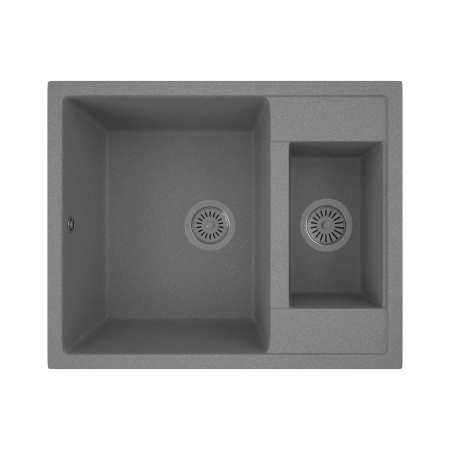 Мойка для кухни оборачиваемая, полуторная чаша BAU Stil Gray stone 60х50, выпуск с сифоном в комплекте, серый камень