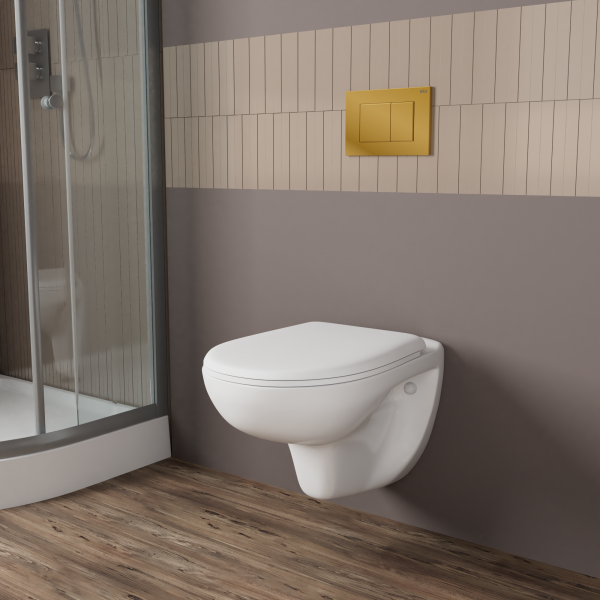 Унитаз подвесной безободковый Bau Novo, быстросъемное сиденье микролифт